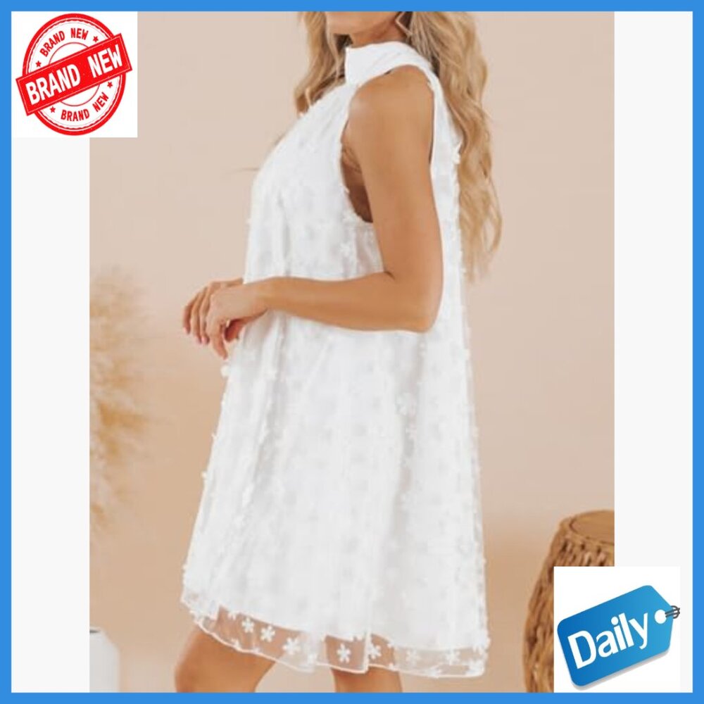 Summer Halter Mini A-Line Swing Dress Formal Cocktail Wedding Guest - Picture 3 of 5
